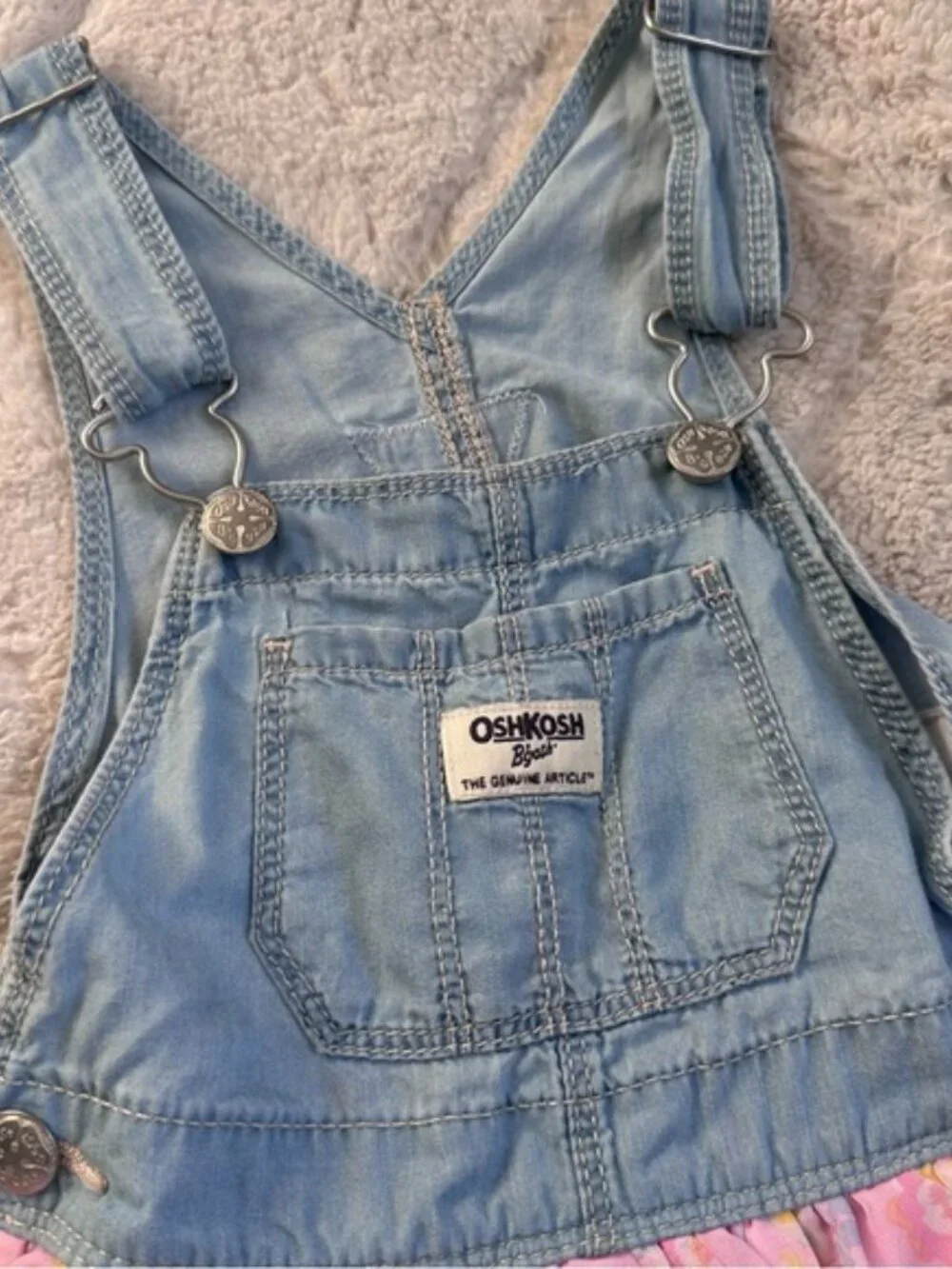 Oshkosh B'Gosh | Pink Denim Floral Skirtall | Size 3T